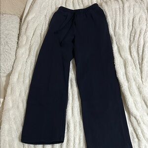 Navy Blue Wide-Leg sweatpants